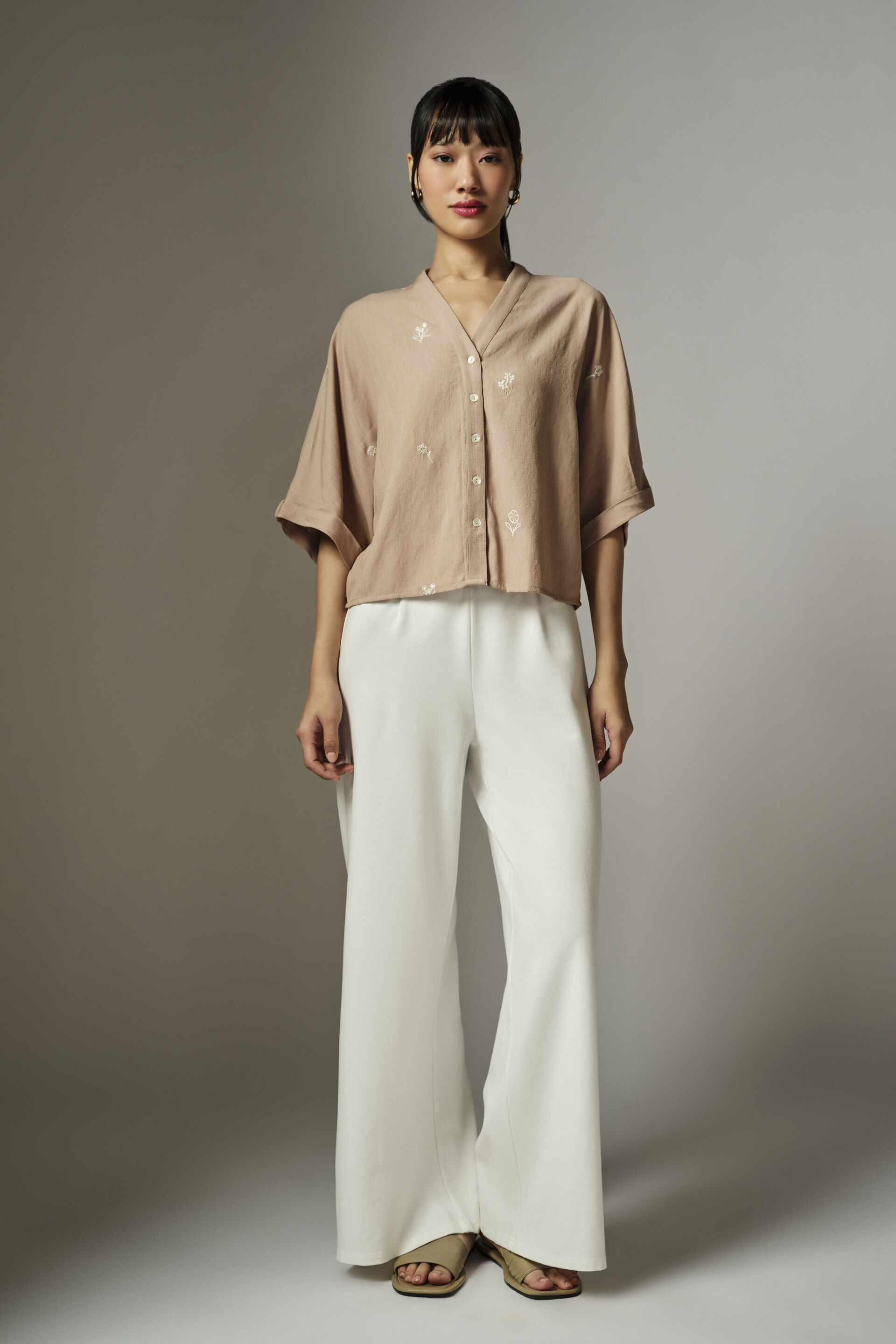 Beige Embroidered Shirt, Beige, image 5